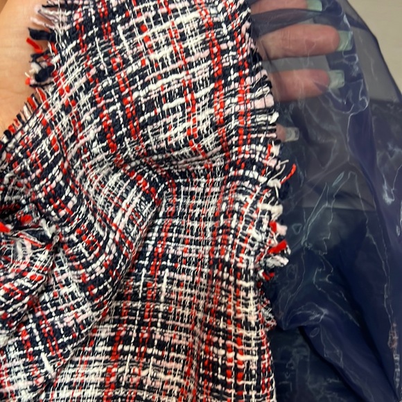 Zara Tweed Blouse With Organza Sleeves - Picture 4 of 4